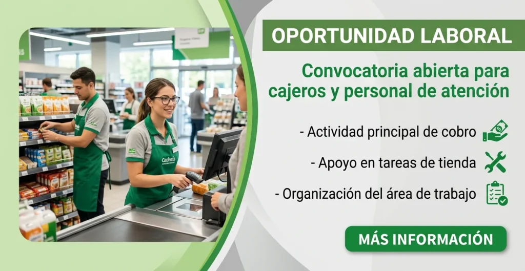 Convocatoria abierta para cajeros y personal de atención