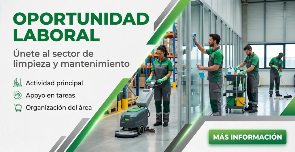 Únete al sector de limpieza y mantenimiento