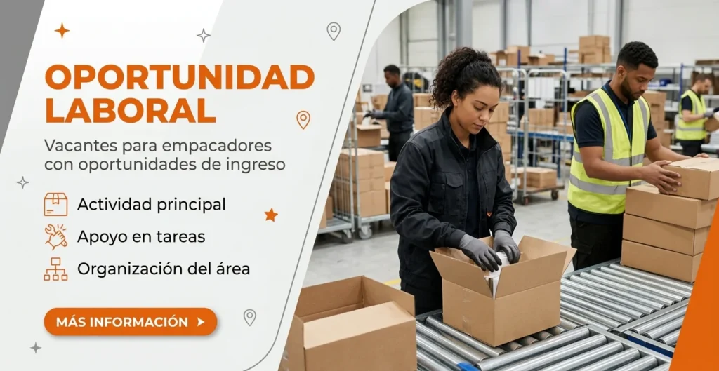 Vacantes para empacadores con oportunidades de ingreso